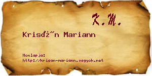 Krisán Mariann névjegykártya