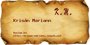 Krisán Mariann névjegykártya