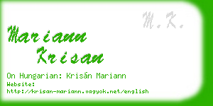 mariann krisan business card