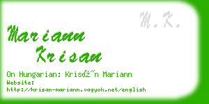 mariann krisan business card